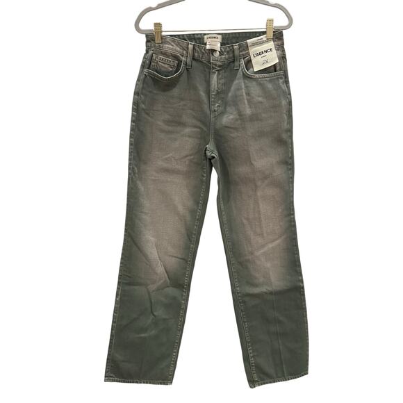 L'AGENCE Jones Ultra High-Rise Stovepipe Jeans Jade Green 26 - Picture 9 of 11